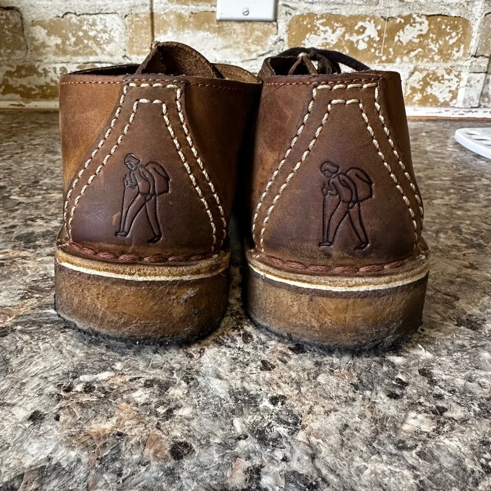 Clarks Desert Trek Men 8.5 Brown Good Beeswax Leather Crepe Sole 31319